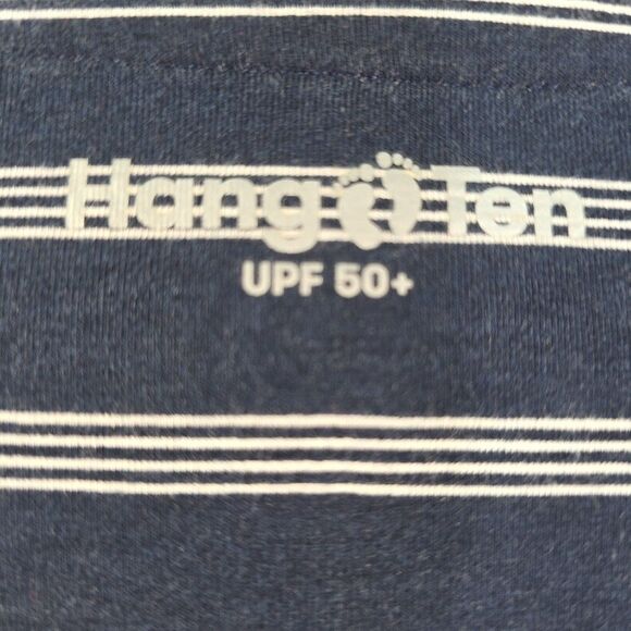 HANG TEN Short Sleeve Knit Dress Women's Size XL Navy Stripe UPF 50+ Beach - Picture 8 of 10